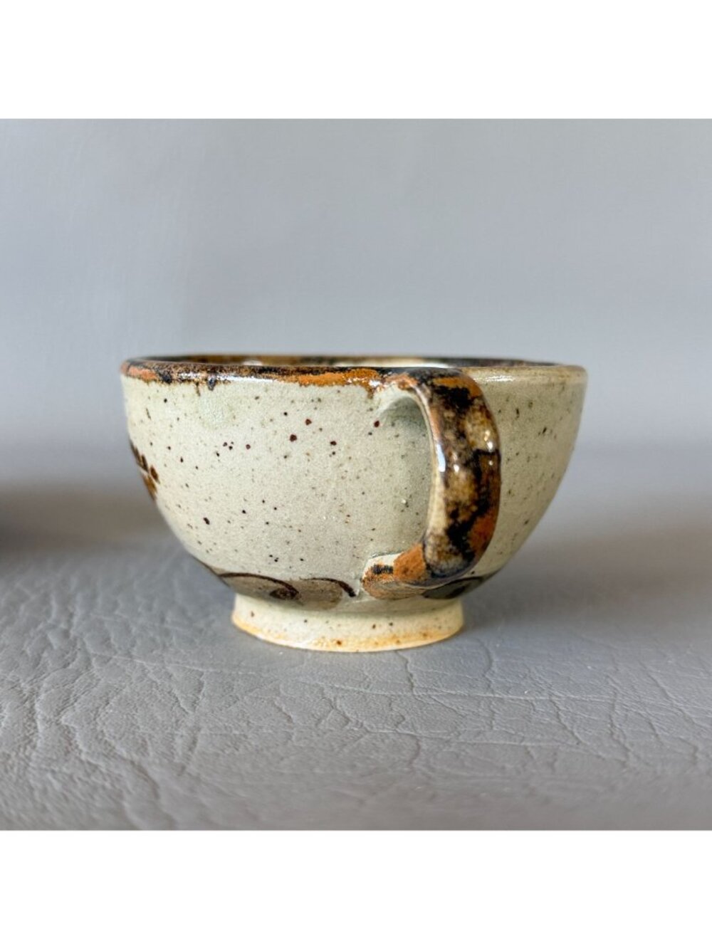 Vintage Tonala Mexico Studio Pottery Cup Saucer Set Signed S Lucas Bird 5.5" - Picture 9 of 16